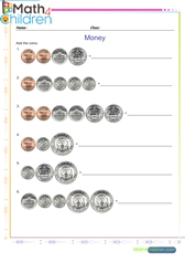  Money usd addition of coins sheet 1